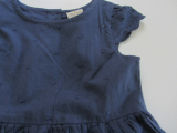 Frugi Stoff-Kleid kurzarm 100% Bio-Baumwolle (kbA), marine mit Lochstickerei