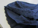 Frugi Stoff-Kleid kurzarm 100% Bio-Baumwolle (kbA), marine mit Lochstickerei