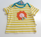 Frugi Baby-Shirt kurzarm, 100% Bio-Baumwolle (kbA),  gelb geringelt