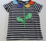 Frugi Shirt kurzarm, 100% Bio-Baumwolle (kbA), marine-wei Blume