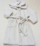 Leela cotton Kinder-Kapuzen-Bademantel, 100% Bio-Baumwolle (kbA), natur