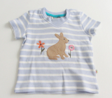 Frugi Shirt kurzarm, 100% Bio-Baumwolle (kbA), blue-wei Hase