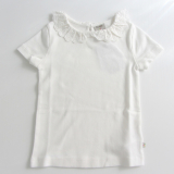 Frugi Shirt kurzarm, 100% Bio-Baumwolle (kbA), weiß Spitzenkragen