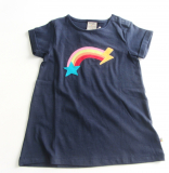 Frugi Shirt kurzarm lang, 100% Bio-Baumwolle (kbA), marine mit Regenbogen