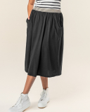 Livingcrafts Damen-Rock, wadenlang, 100% Baumwolle kbA, schwarz