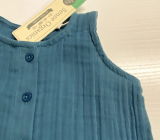 Sense-Organics Baby-Strampler ohne Arm, 100% Baumwolle-Musselin, blau