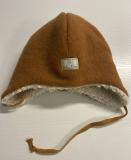 Mtze PICKAPOOH-Jonas-Wollfleece-Baumwoll-Plschfutter, 100% Bio-Wolle (kbT) u. 100% Bio-Baumwolle, caramel, Plsch natur