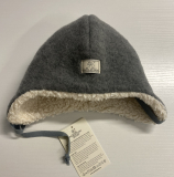 Mtze PICKAPOOH-Jonas-Wollfleece-Baumwoll-Plschfutter, 100% Bio-Wolle (kbT) u. 100% Bio-Baumwolle, gray, Plsch natur