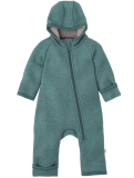 Disana Woll-Walk Overall m. Kapuze und RV, 100% Bio-Wolle(KbT), eukalyptus