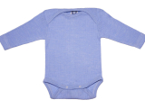 Cosilana Body langarm, 45% Bio-Baumwolle, 35% Bio-Wolle und 20% Seide, hellblau-meliert