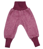 Cosilana Baby-Hose lang, 60% Bio-Wolle(kbT) u. 40% Bio-Baumwolle (kbA), weinrot melange