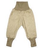 Cosilana Baby-Hose lang, 60% Bio-Wolle(kbT) u. 40% Bio-Baumwolle (kbA), latte macciato melange