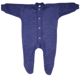 Cosilana Overall mit Fu�, 100% Bio-Wollfrottee (kbT), marine