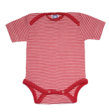 Cosilana Body kurzarm, 70% Bio-Wolle (kbT) und 30% Seide, rot-natur