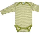 Cosilana Body langarm, 70% Bio-Wolle (kbT) und 30% Seide, grün-natur
