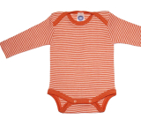 Cosilana Body langarm, 70% Bio-Wolle (kbT) und 30% Seide, orange-natur