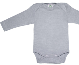 Cosilana Body kurzarm, 45% Bio-Baumwolle, 35% Bio-Wolle und 20% Seide, grau meliert