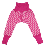 Cosilana Baby-Leggings m. Bund, 70% Bio-Wolle (kbT) und Seide, pink-natur-ringel