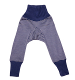 Cosilana Baby-Leggings m. Bund, 70% Bio-Wolle (kbT) und Seide, marine-natur-ringel