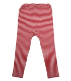 Cosilana Kinder-Leggings, 70% Bio-Wolle (kbT) und Seide, rot-natur-ringel