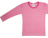 Cosilana Unterhemd langarm, 70% Bio-Wolle (kbT) und Seide, pink-natur ringel