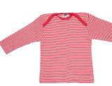 Cosilana Baby-Schlupfhemd langarm, 70% Bio-Wolle (kbT) und Seide, rot-natur ringel
