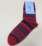 Grdo Socken, 75% Bio-Wolle(kbT), 23% Bio-Baumwolle(kbA) u. 2% Elasthan, rot bunt