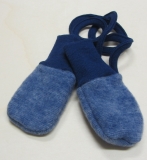 Cosilana Baby-Fustel ohne Daumen, 60% Bio-Wollfleece(kbT) u. 40% Bio-Baumwolle(kbA),  blau melange