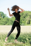 Engel Damen-Leggings, 70% Bio-Wolle (kbT) und Seide, schwarz