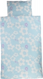 Bettbezug blume blau, Baumwolle, natur auf blau