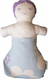 Kuschelpuppe, Baumwolle, natur auf blau