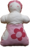 Kuschelpuppe, Baumwolle, natur auf rosa