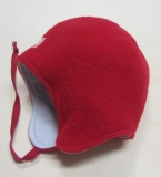 Mütze PICKAPOOH-Jack-Wollfleece-Baumwollfutter, 100% Bio-Wolle (kbT) u. 100% Bio-Baumwolle, rot