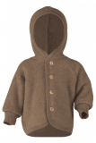 Engel Baby-Jacke mit Kapuze, 100% Bio-Wollfleece (kbT), walnuss-melange